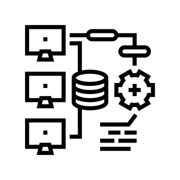 Continuous integration software line icon vector illustration Stock-Illustration