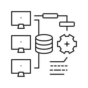 Continuous integration software line icon vector illustration Stock-Illustration