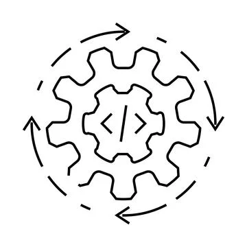 Continuous integration software line icon vector illustration Illustrazione stock