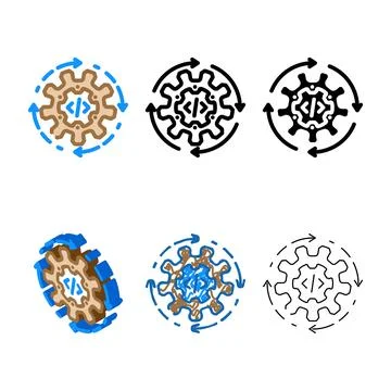 Continuous integration variety software color icon vector Stock Illustration
