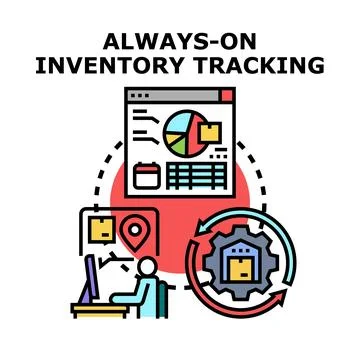 Continuous inventory tracking and warehouse cargo management Stock Illustration