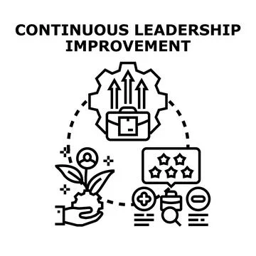 Continuous leadership improvement process optimizing business success Stock Illustration