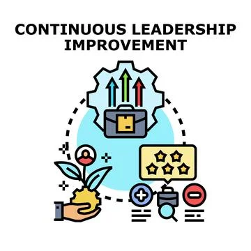 Continuous leadership improvement process optimizing business success Stock Illustration
