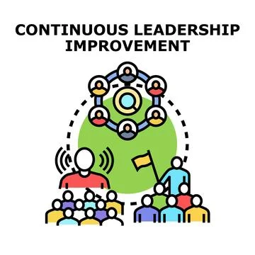Continuous leadership improvement process with team collaboration Stock Illustration