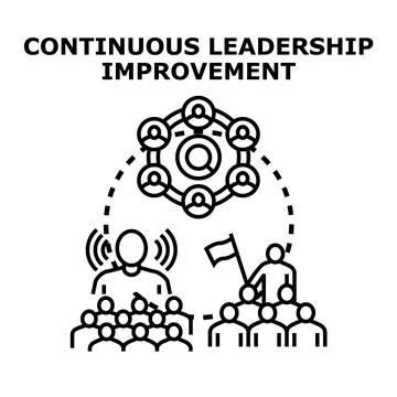 Continuous leadership improvement process with team collaboration Stock Illustration