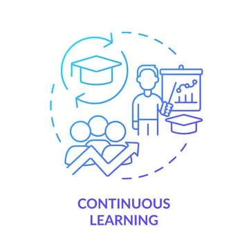 Continuous learning blue gradient concept icon Stock Illustration