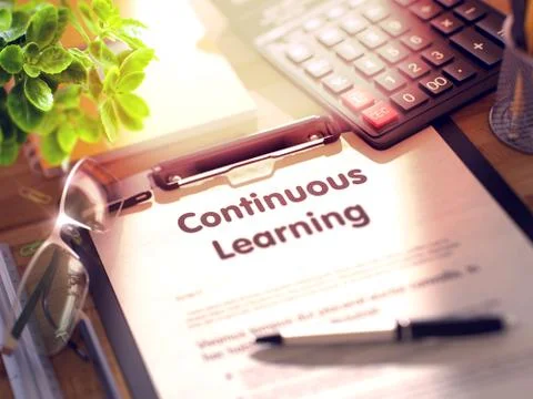 Continuous Learning on Clipboard Illustrazione stock