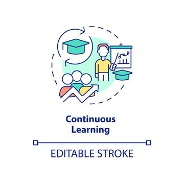 Continuous learning concept icon Stock Illustration