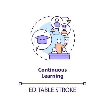 Continuous learning concept icon Stock Illustration