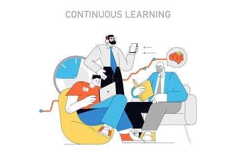 Continuous Learning concept. Vector illustration 스톡 일러스트