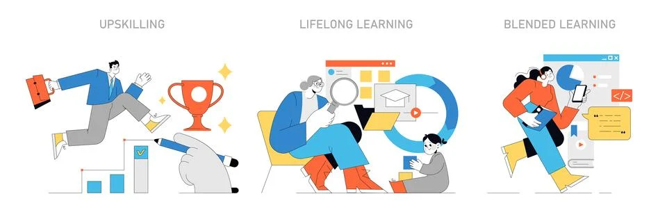 Continuous Learning concept. Vector illustration. Stock Illustration