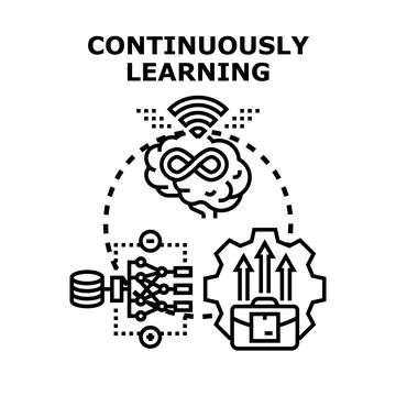 Continuous learning improving business development concept 스톡 일러스트