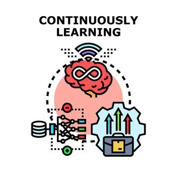 Continuous learning improving business development concept Stock Illustration