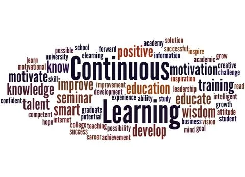 Continuous Learning, word cloud concept Stock Illustration