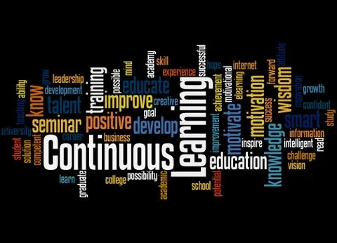 Continuous Learning, word cloud concept Stock Illustration