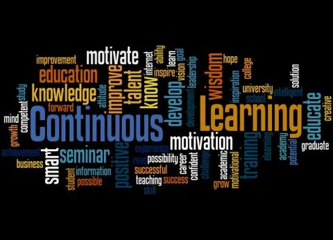 Continuous Learning, word cloud concept Stock Illustration