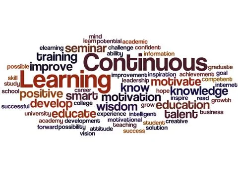 Continuous Learning, word cloud concept Stock Illustration