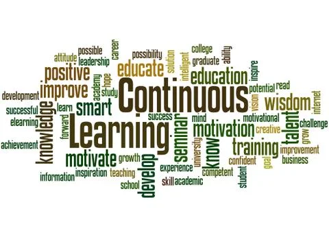 Continuous Learning, word cloud concept Stock Illustration