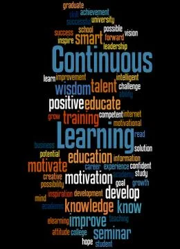 Continuous Learning, word cloud concept Stock Illustration