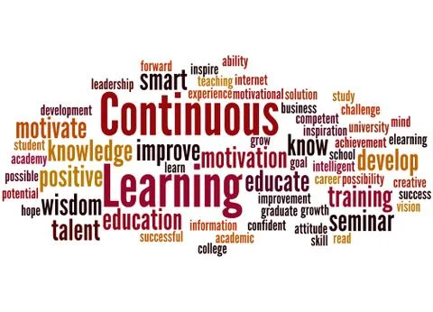 Continuous Learning, word cloud concept Stock Illustration