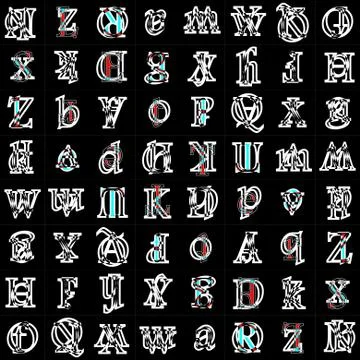 Continuous letters pattern 스톡 일러스트