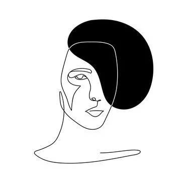 Continuous line abstract face. Stock Illustration