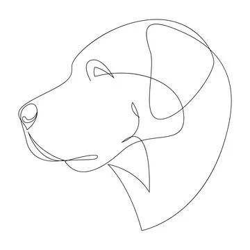 Continuous line Anatolian Shepherd. Single line minimalist style dog Stock Illustration