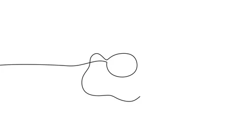 Continuous line animation of egg. Sunny side up egg hand drawn one line art Stock Footage 227456562
