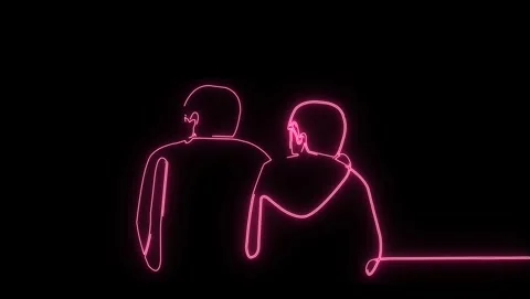 Continuous Line Animation of Solidarity and Support Stock Footage 310581633