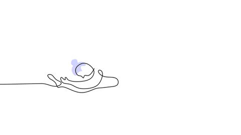 Continuous line animation women doing yoga. Body positivity Stock Footage 227547441