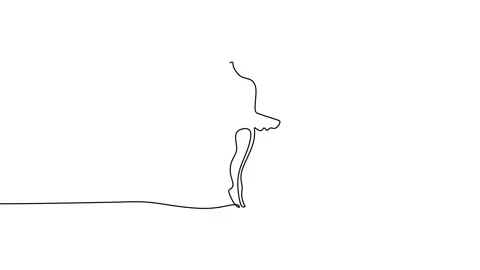 Continuous line animation women doing ballet Stock Footage 227549935