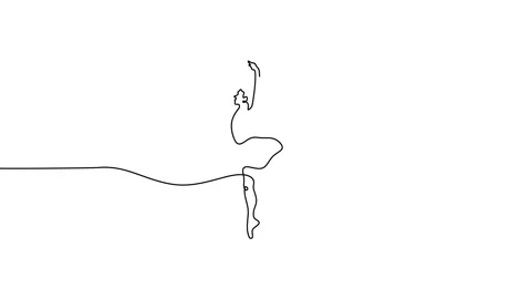 Continuous line animation women doing ballet Stock Footage 227550258