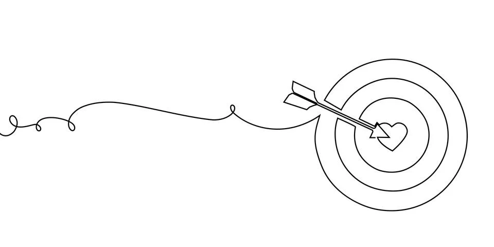 Continuous line arrow up art one drawing target icon direction down. Line arrow Stock-Illustration