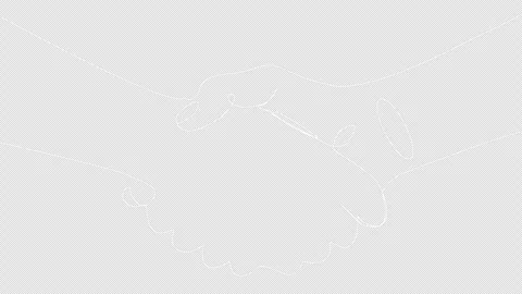 Continuous Line Art Animation of Two Hands Shaking, Symbol of Partnership an Stock Footage 319749696