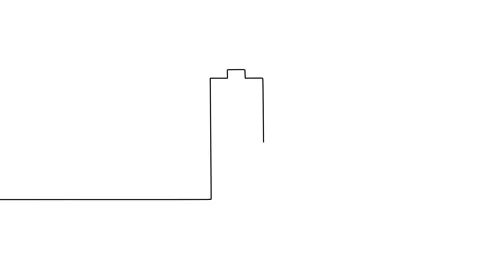 Continuous line art of battery low charge. Smartphone battery icon symbol Stock Footage 227455932