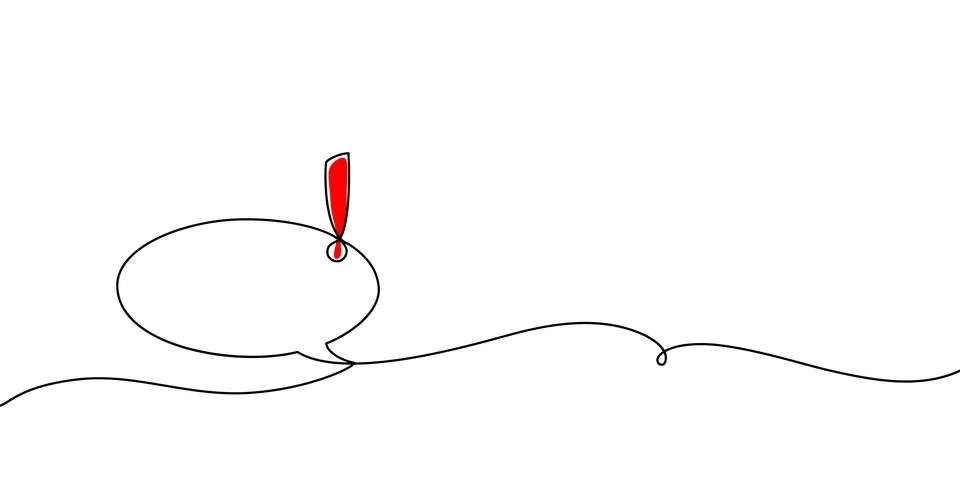 Continuous line art drawing of speech bubble icon with flowing outline. Modern Stock Illustration