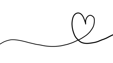 Continuous Line Art Heart Drawing Animation on White Background. Stock Footage 339127627