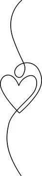 Continuous line art heart Vector Stock Illustration