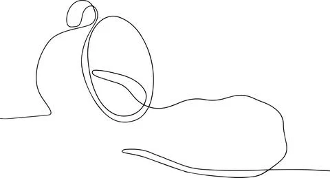 Continuous line art or One Line Drawing of coffee Stock Illustration