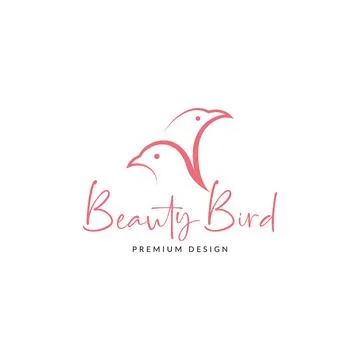 Continuous line bird dove falcon logo symbol icon vector graphic design ill.. Stock Illustration