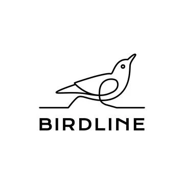 Continuous line bird minimalist logo design vector Illustrazione stock