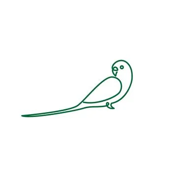Continuous line bird Parakeet logo symbol icon vector graphic design illust.. イラスト素材