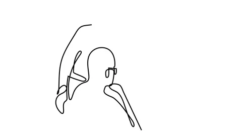 Continuous line Of the conversation about the work of two people, the supervisor Stock Footage 144036700