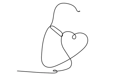 Continuous line Couples hugging each other on Valentine's Day Stock Footage 143309793