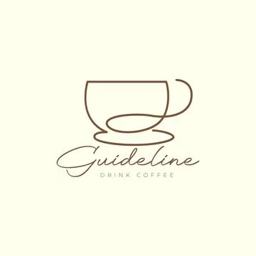Continuous line cup coffee or chocolate hot logo design vector graphic symb.. Stock Illustration