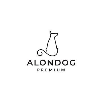 Continuous line dog puppy alone logo symbol icon vector graphic design illu.. Stock Illustration