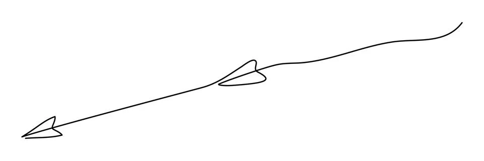Continuous line drawing arrow. Stock Illustration