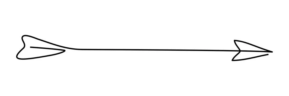 Continuous line drawing arrow. Stock Illustration