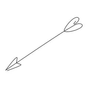Continuous line drawing arrow. Stock Illustration
