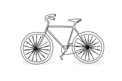 Continuous line drawing of a bicycle doodle style Illustrazione stock